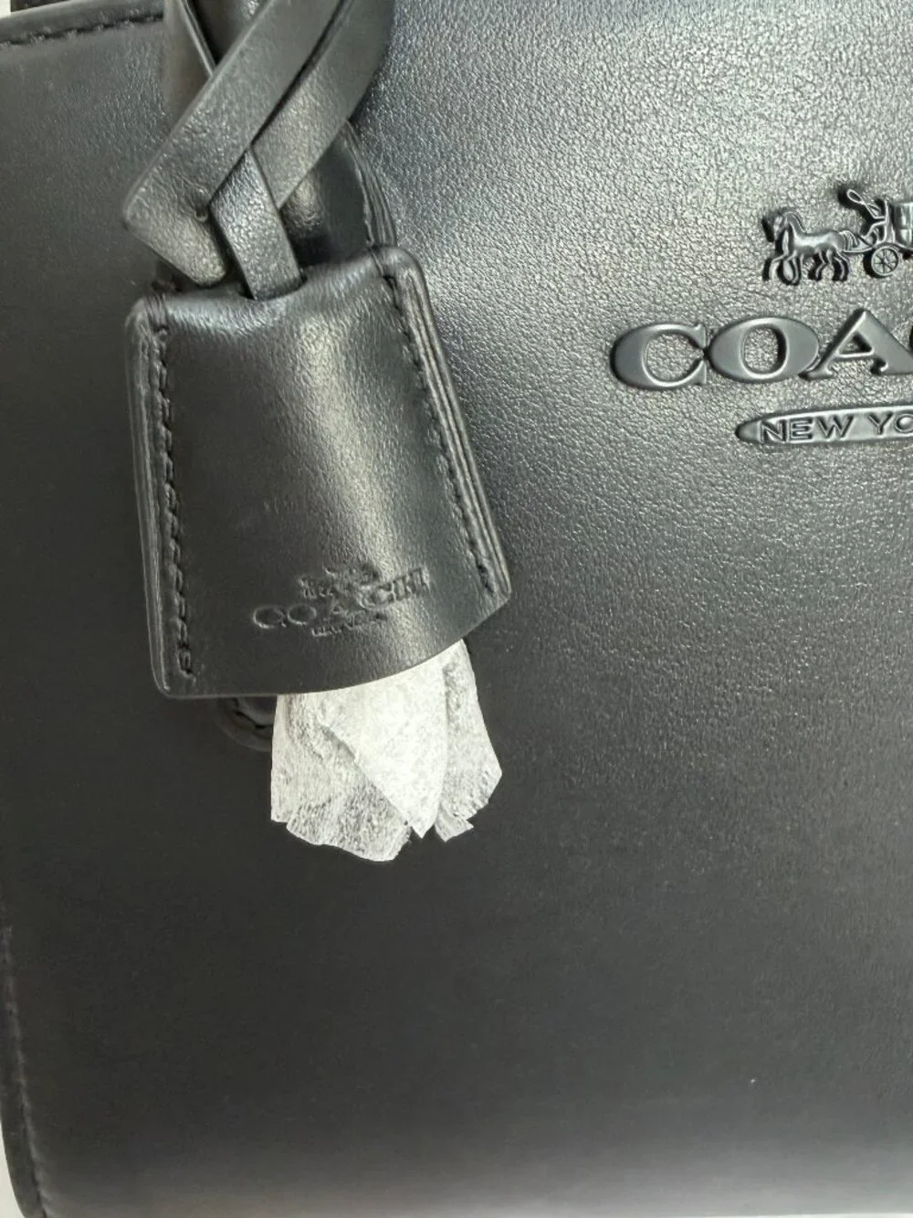 NWOT COACH Andrea Carryall Bag - Smooth Black Napa Leather - CP081 - MSRP $428